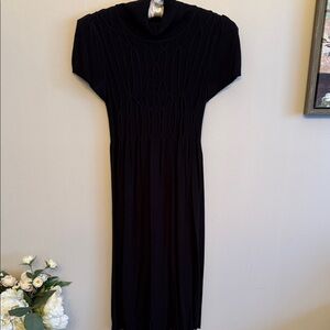 Elegant Black Knit Sweater Dress